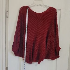 Bisou Bisou Deep Red Knit Tunic
